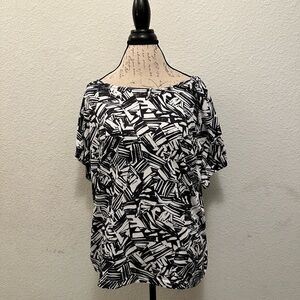 Abstract Black and White Women's Top